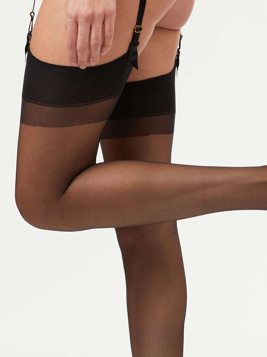 Bas Clip Voile Ultra-transparent 15 Deniers Envog - Taille 4 (4XL) Noir - Sans Couture, Pointe Renforcée