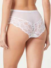 Culotte-slip en dentelle taille haute pour femme - White[A6811] Blanc