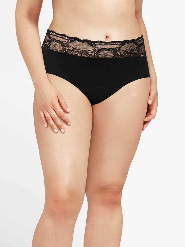 Noir Culotte haute - Culotte menstruelle  1