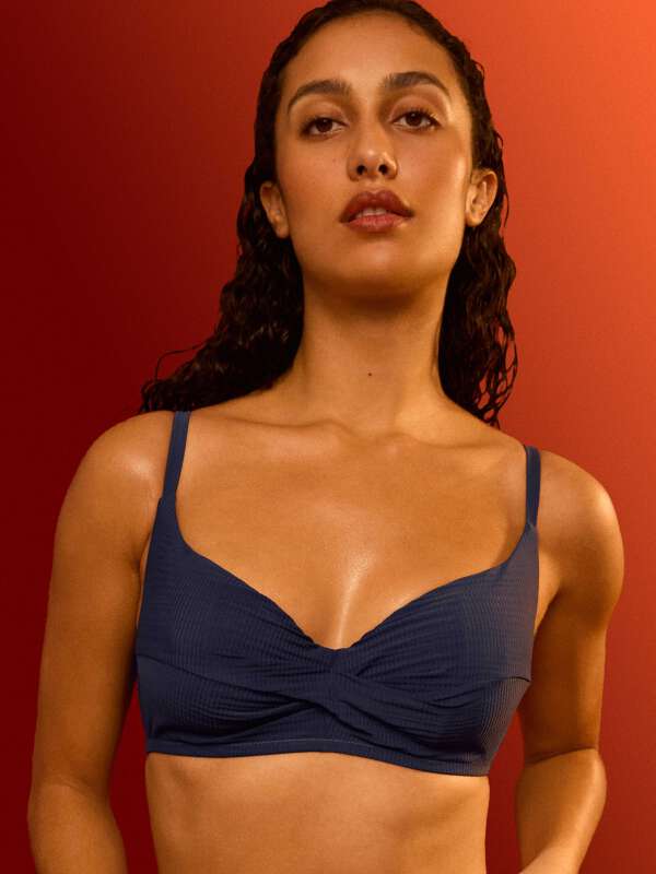 Bleu Haut de maillot de bain brassière avec armature - Saline 1