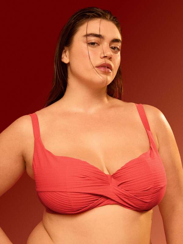 Rouge  Haut de maillot de bain brassière avec armature - Saline 1