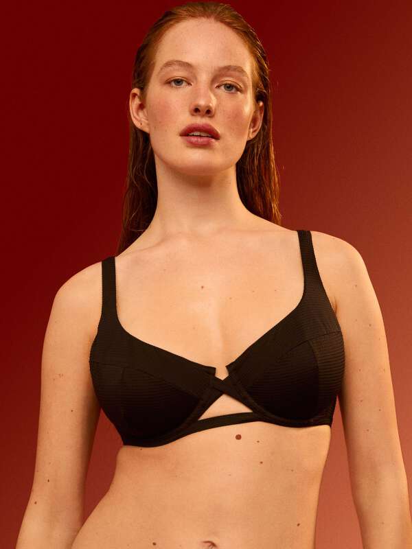 Noir Haut de maillot de bain corbeille - Gianni 1