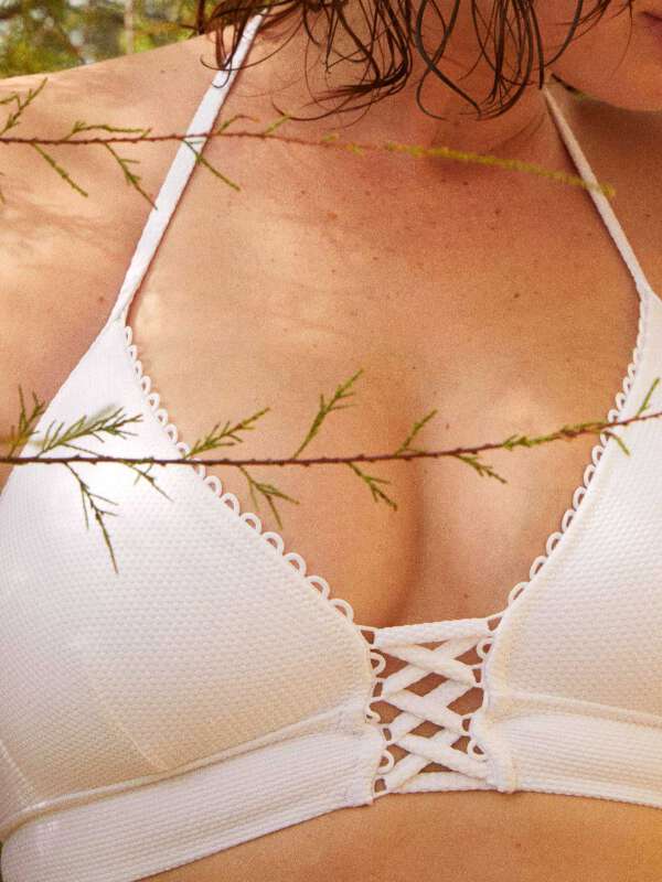 Blanc Haut de maillot de bain triangle - Calypso 1