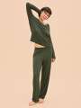 Vert Haut de pyjama - Fleur 4