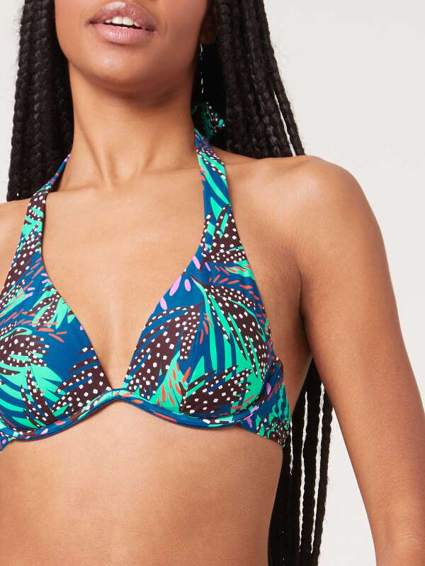 Bleu Maillot de bain triangle armaturé - Praia 1