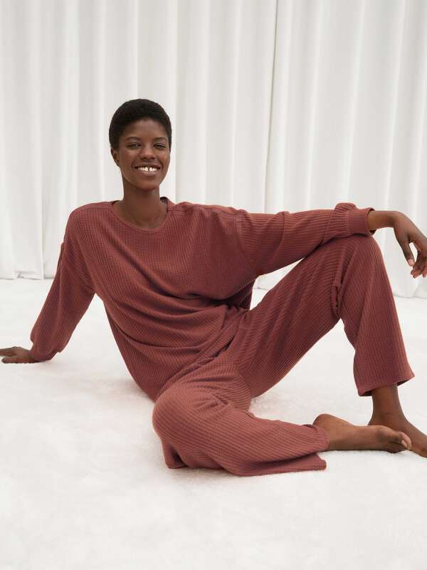 Rouge Pantalon de pyjama - Esma 1