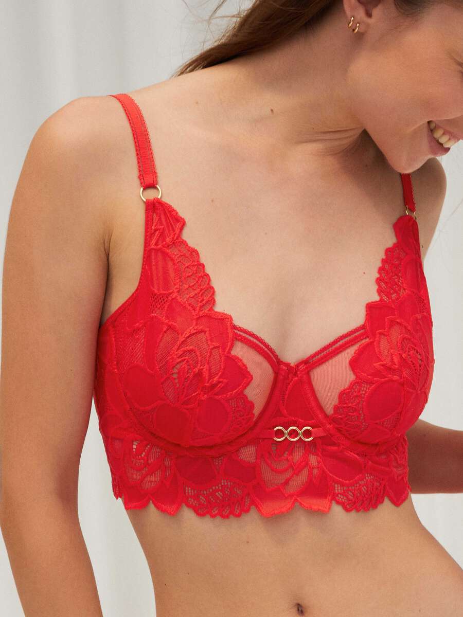 Soutien Gorge Rouge Gorge Vetement Nuit Soutien-gorge Corbeille
