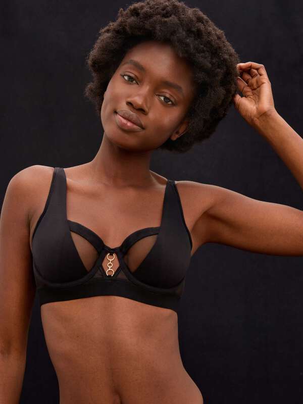 Soutien-gorge Aubade Corbeille 80B Noir - Réf. 9114 - Neuf Avec étiquettes - Fabriqué En France