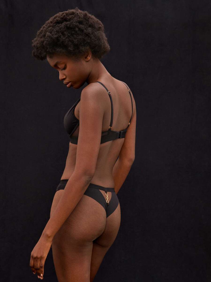 Soutien-gorge Balconnet Gaia "Cornelia 112" - Noir, Tailles 100C 95D 100D, Neuf Avec étiquettes