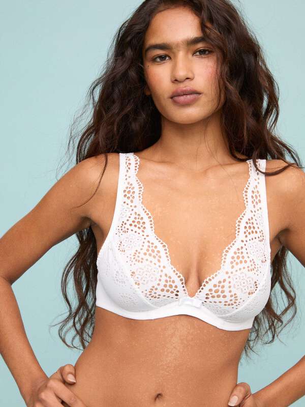 Blanc Soutien-gorge plongeant - Rosalie 1