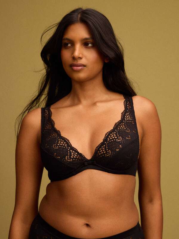Noir Soutien-gorge plongeant - Rosalie 1