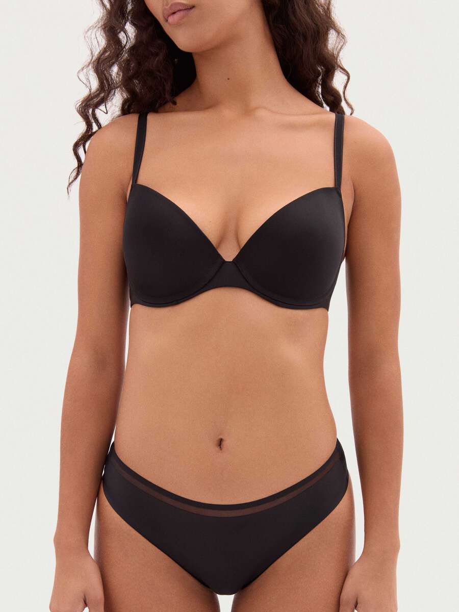 Soutien-Gorge Aubade Nuit Indécente Noir Push-Up Plongeant - Taille 85B - Neuf Avec Étiquettes