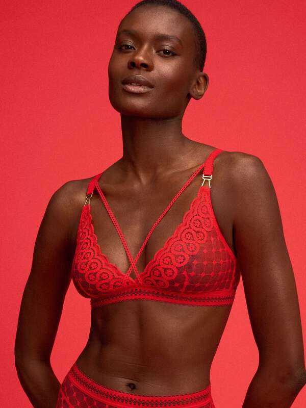 Rouge Soutien-gorge sans armature - Arlette 1