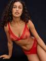 Rouge Soutien-gorge sans armature - Martine 3