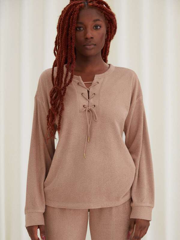 Marron T-shirt de pyjama à manches longues - Edward 1